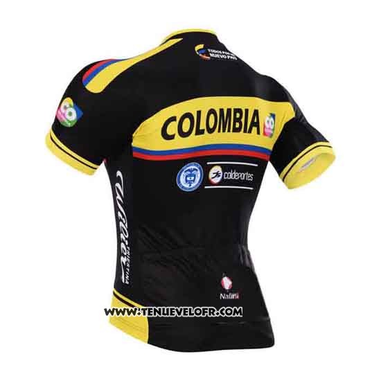2015 Maillot Ciclismo La colombie Noir et Jaune Manches Courtes et Cuissard